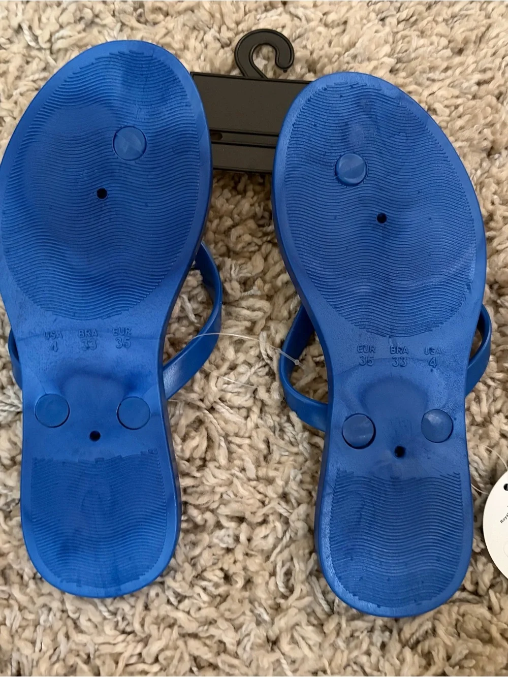 Blue Sports-Print Kids Flip Flops - Size 4